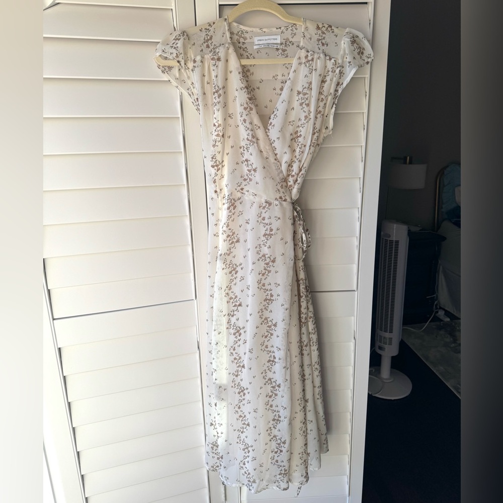Urban Outfitters white floral wrap maxi dress